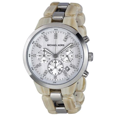 Michael Kors Showstopper Chronograph Horn Ladies Watch 